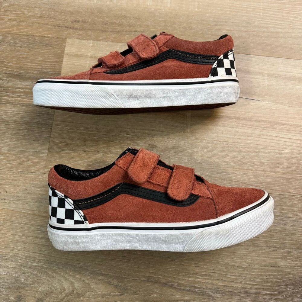 New Kids Vans Shoes Brown & Black & White Checkered Board Size 3 Skate Classic